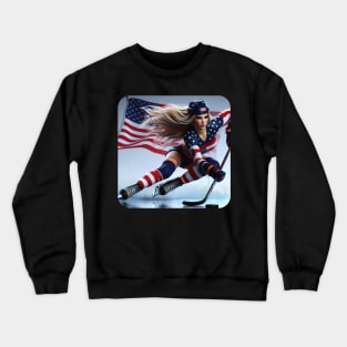 American Woman Ice Hockey Player #3 Crewneck Sweatshirt